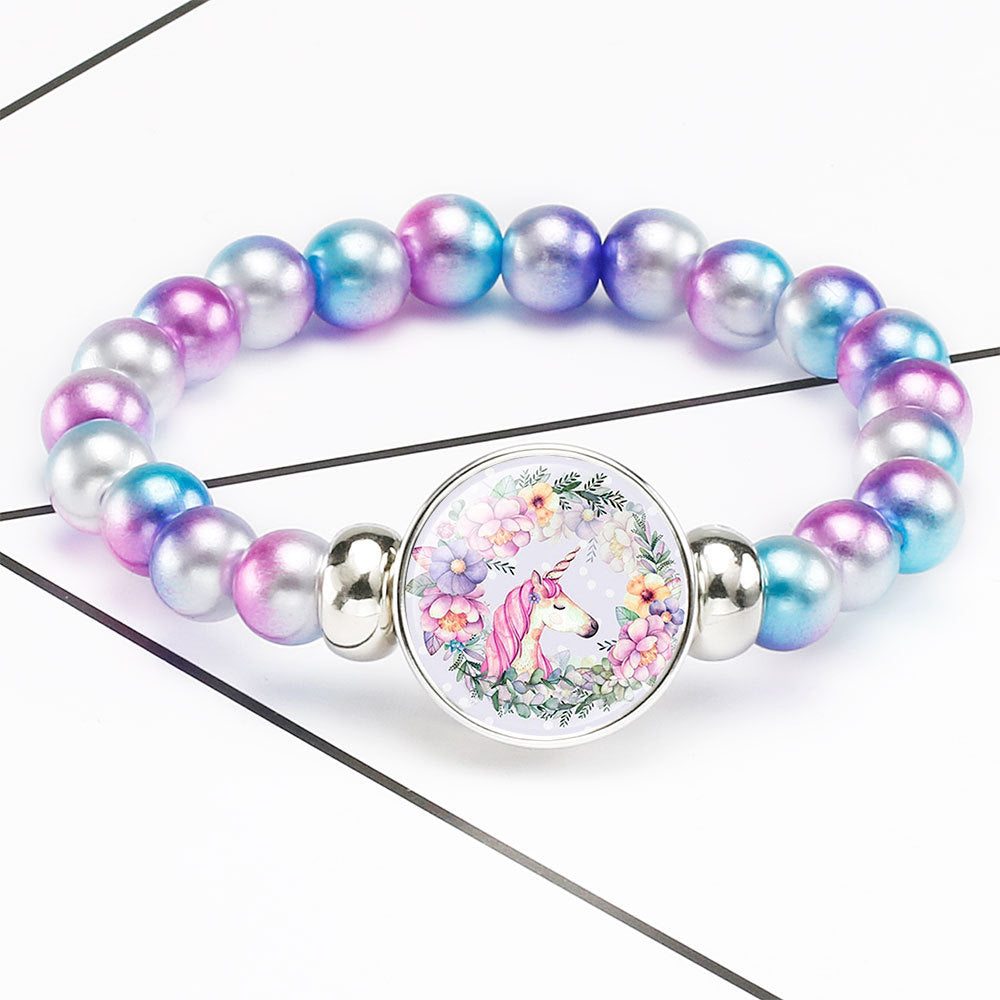 Wholesale Unicorn Acrylic Beads Bracelet